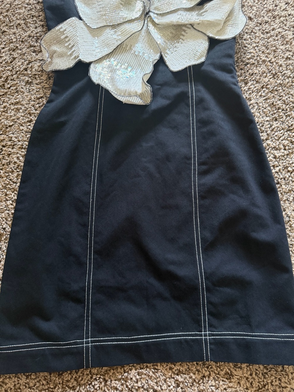 Twinkle Hanspal Kiska Cynthia Mini Dress Black 3D Flower Women Size XS NEW - Picture 6 of 11